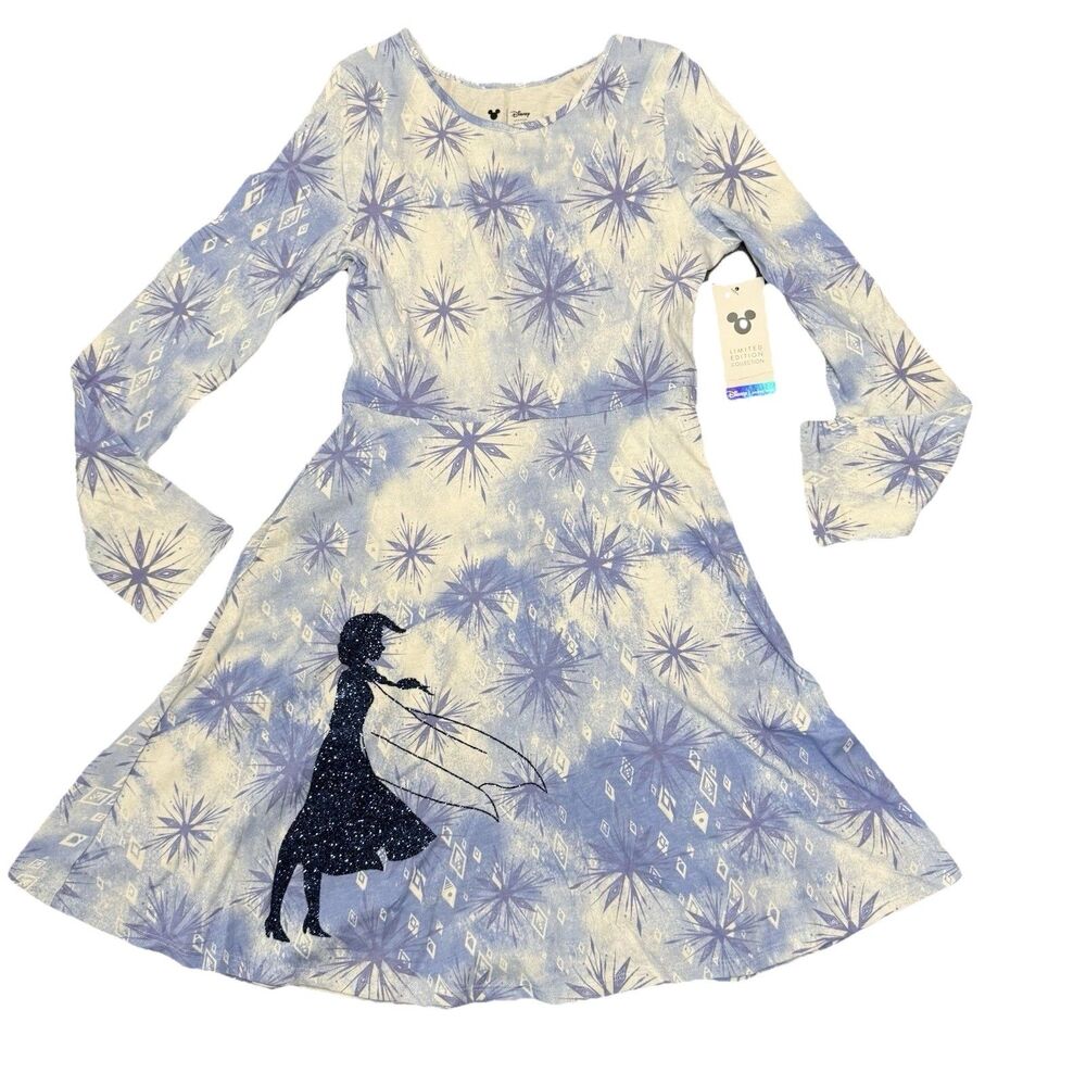 Jumping Beans Disney Frozen Limited Edition Girls Size 8 Dress Long Sleeve Blue
